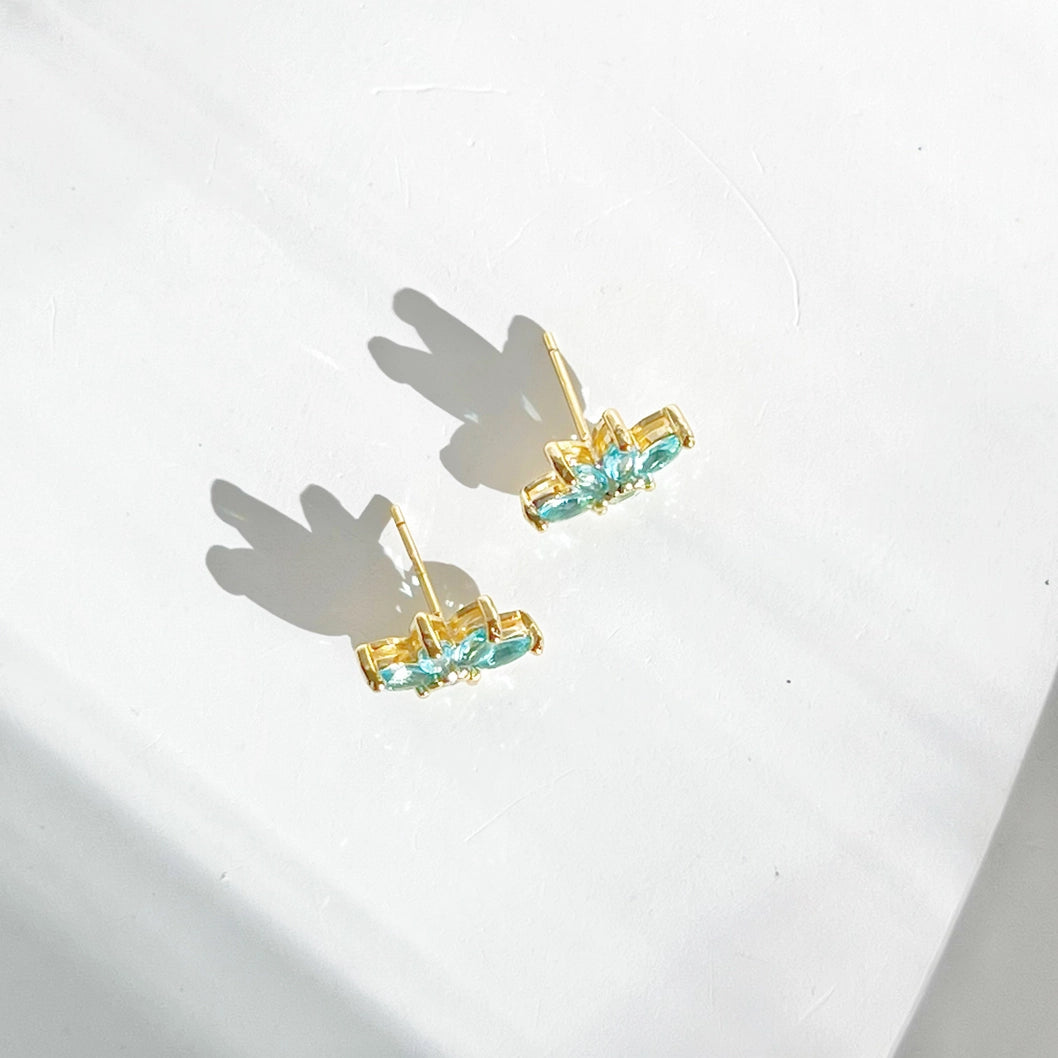 Blue Marquise Zircon Stud Earrings