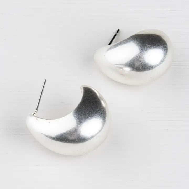 Cora Statement Stud Earring - Silver Plated