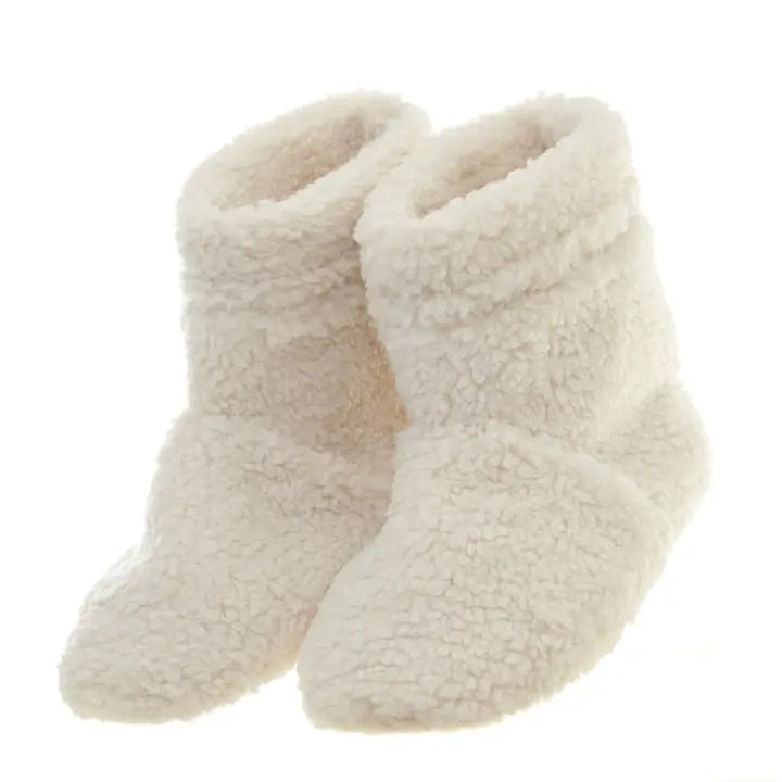 Cream Teddy Slipper Boots
