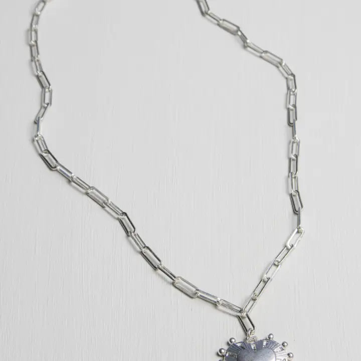 Delilah Heart Necklace - Silver Plated
