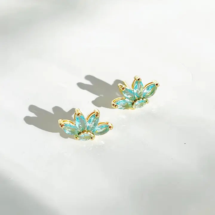 Blue Marquise Zircon Stud Earrings