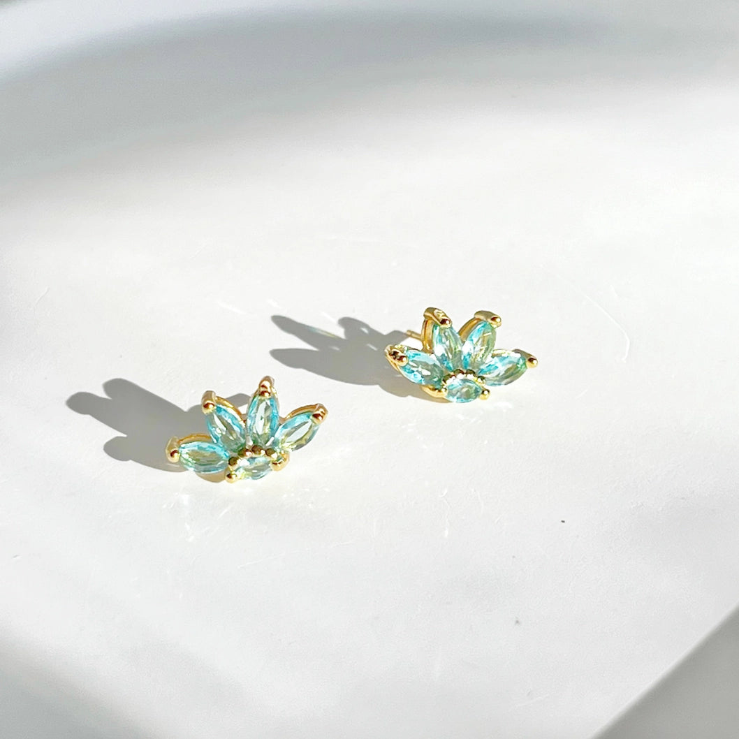 Blue Marquise Zircon Stud Earrings