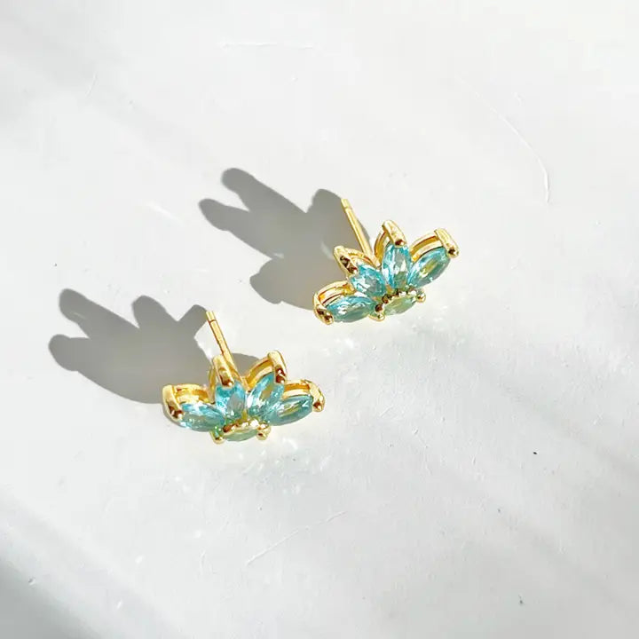Blue Marquise Zircon Stud Earrings
