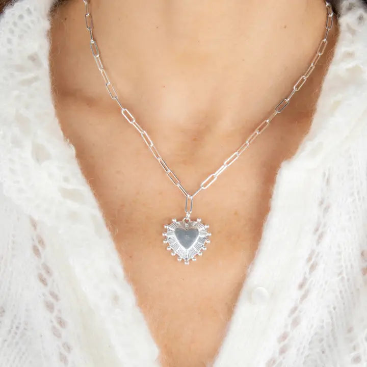 Delilah Heart Necklace - Silver Plated