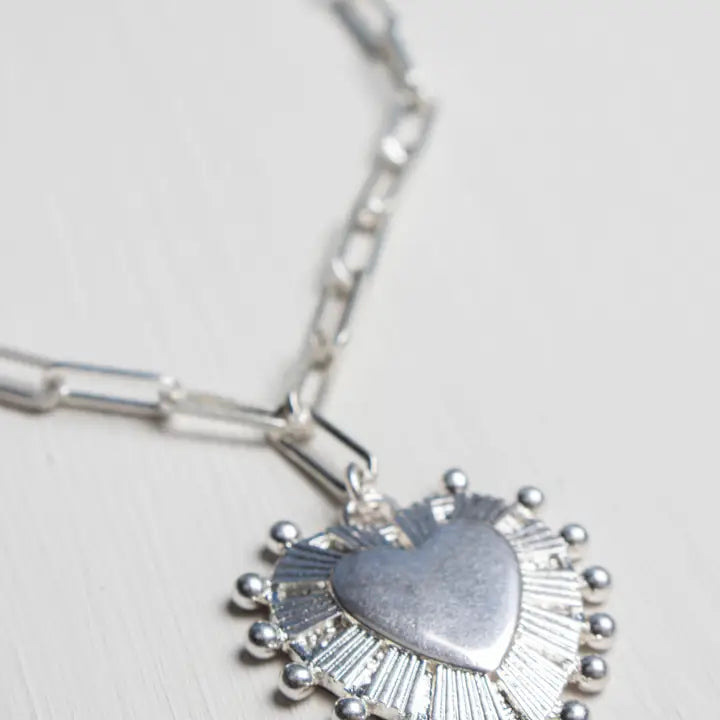 Delilah Heart Necklace - Silver Plated