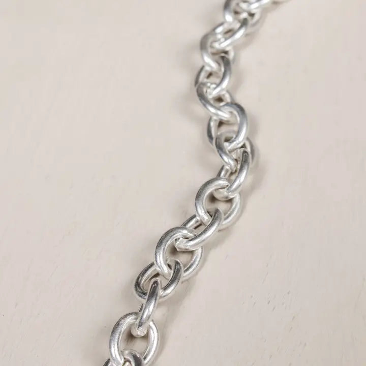 Brittany Necklace - Silver Plated/Baroque Pearl