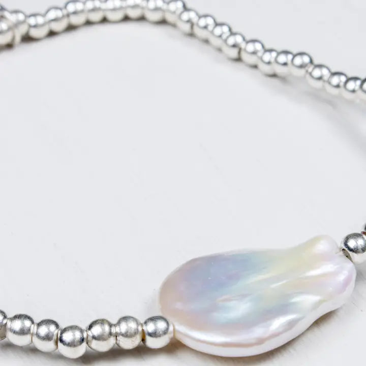 Ocean Bracelet - Silver PlatedBaroque Pearl