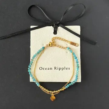 18ct Gold Plated Apatite Gold Chain Bracelent