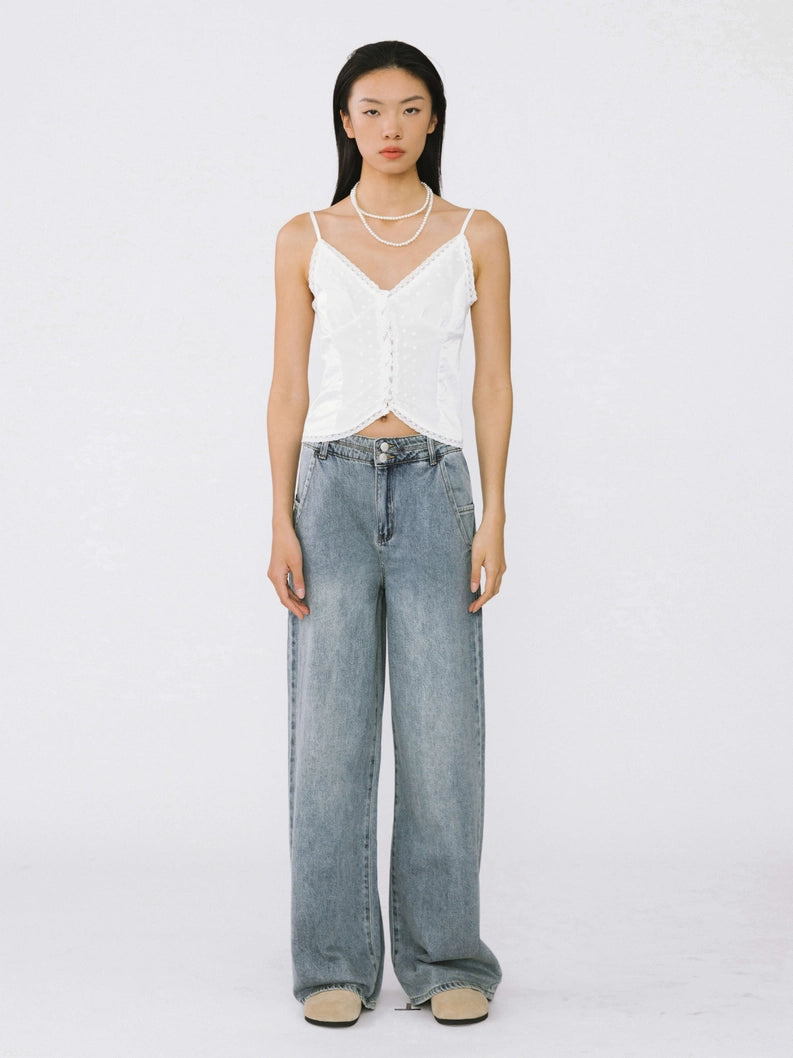 High Waist Oversized Jeans - Blue