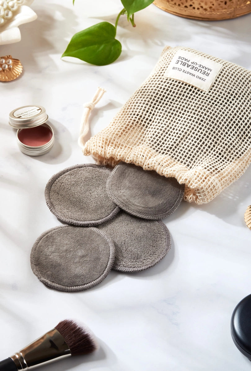 Reusable Organic Cotton Makeup Remover Pads -Pack of 16 Grey