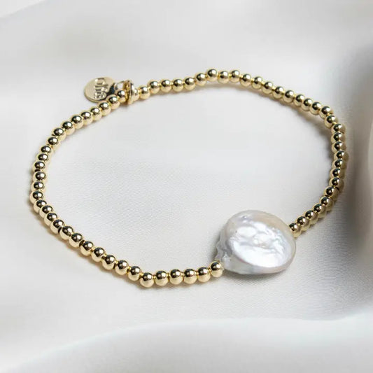 Ocean Bracelet - Gold Plated/Baroque Pearl