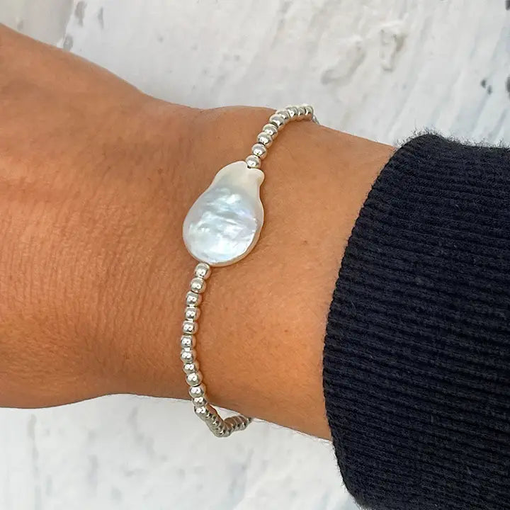 Ocean Bracelet - Silver PlatedBaroque Pearl