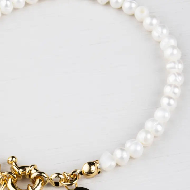 Joslyn Adjustable Bracelet - Gold Plated/Freshwater Pearl