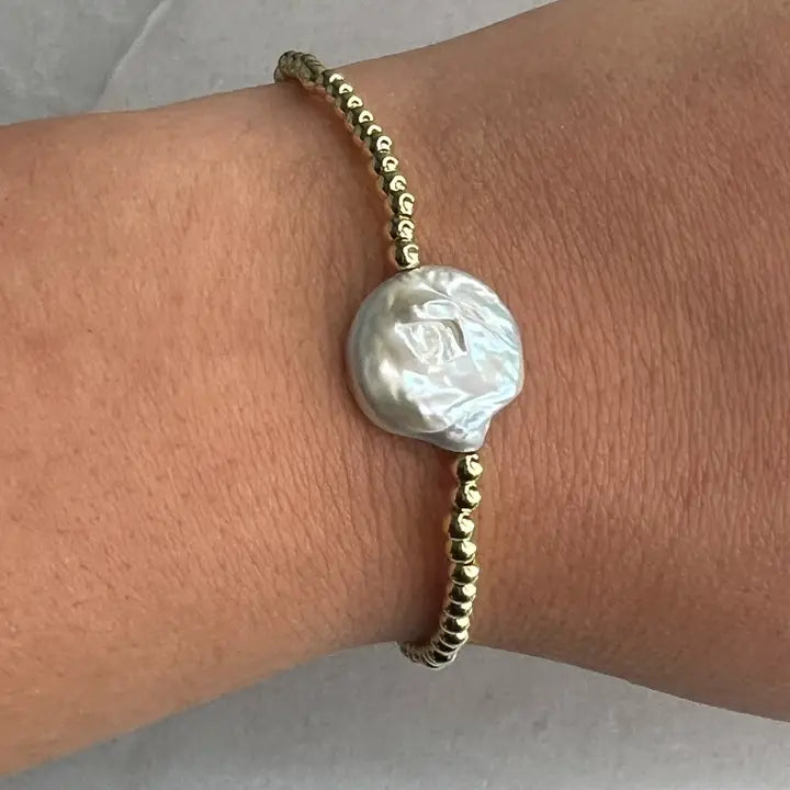 Ocean Bracelet - Gold Plated/Baroque Pearl