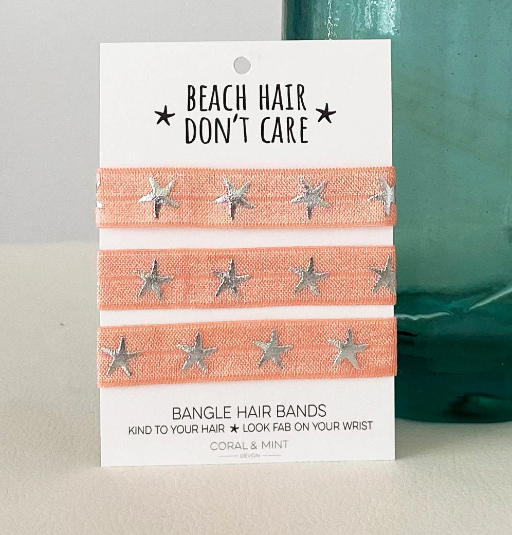 'beach Hair Don't Care' Coral Bangle Bands.