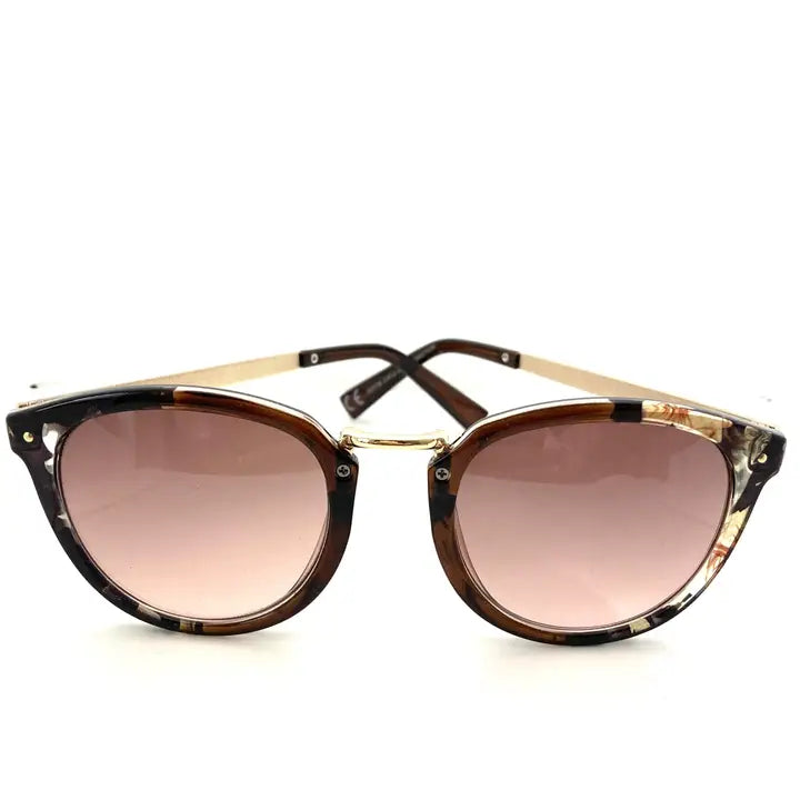 Poolside Sunglasses Brown & Gold