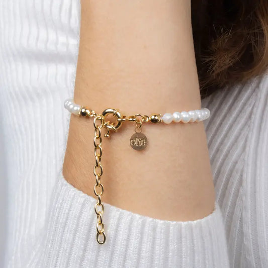 Joslyn Adjustable Bracelet - Gold Plated/Freshwater Pearl