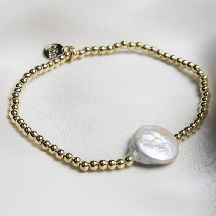 Ocean Bracelet - Gold Plated/Baroque Pearl