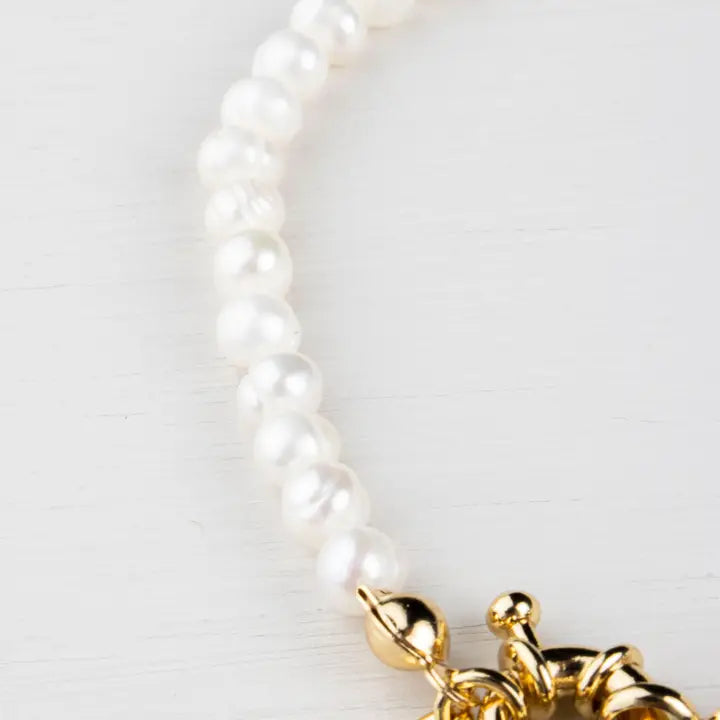 Joslyn Adjustable Bracelet - Gold Plated/Freshwater Pearl