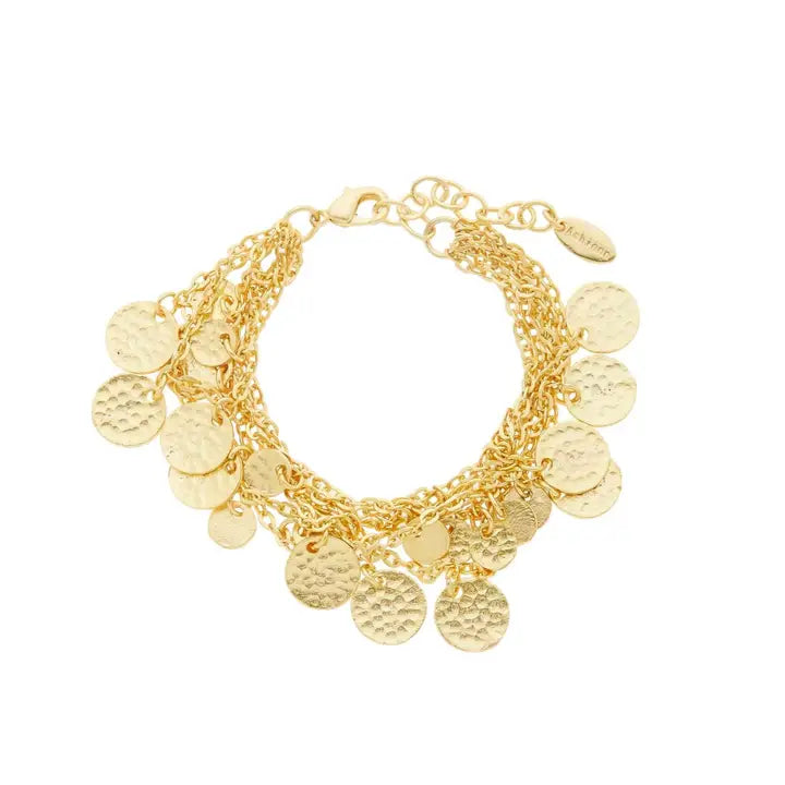 Alena Multi Row Gold Coin Bracelet