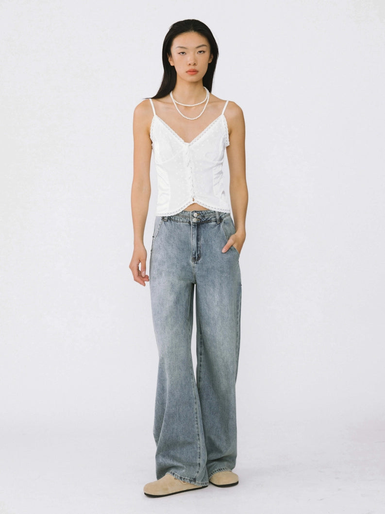 High Waist Oversized Jeans - Blue