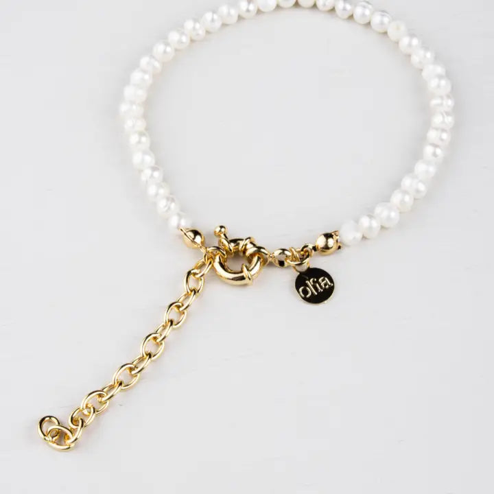 Joslyn Adjustable Bracelet - Gold Plated/Freshwater Pearl