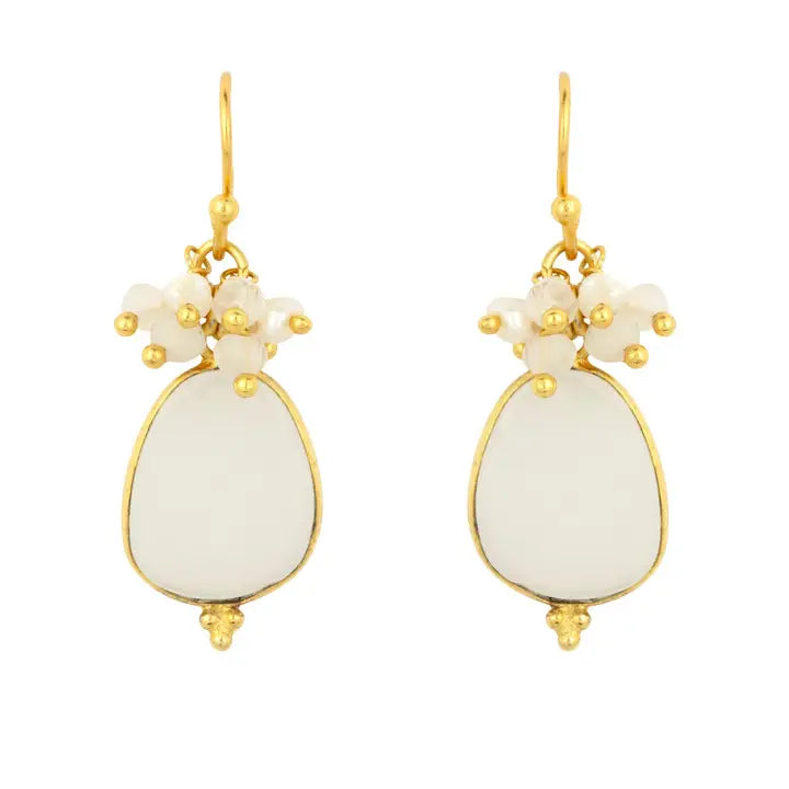 Willow White Chalcedony Earrings