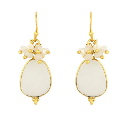 Willow White Chalcedony Earrings