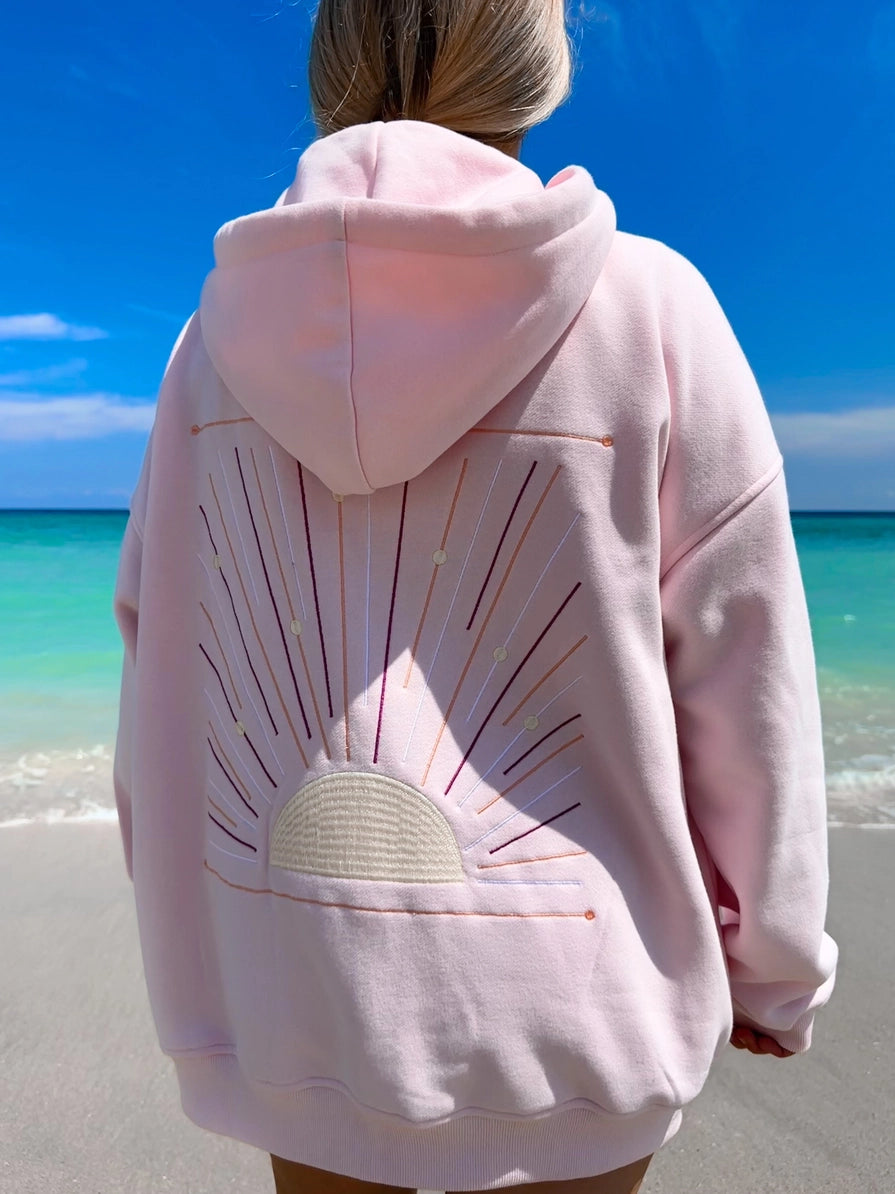 Sunset Rays Zip-Up Hoodie